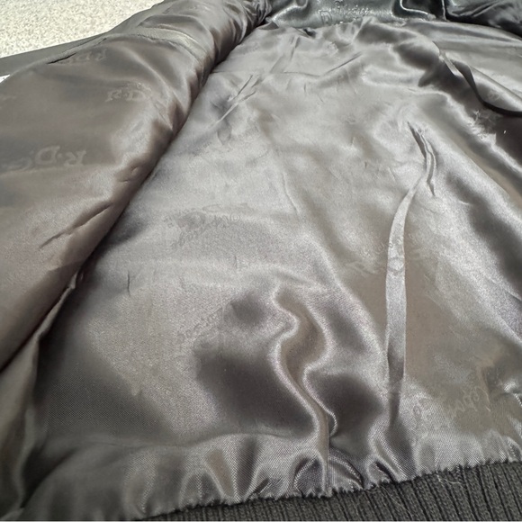 Vtg Reportage R.D.G Italia Black Mens Leather Bomber Jacket Size Medium - Picture 8 of 15